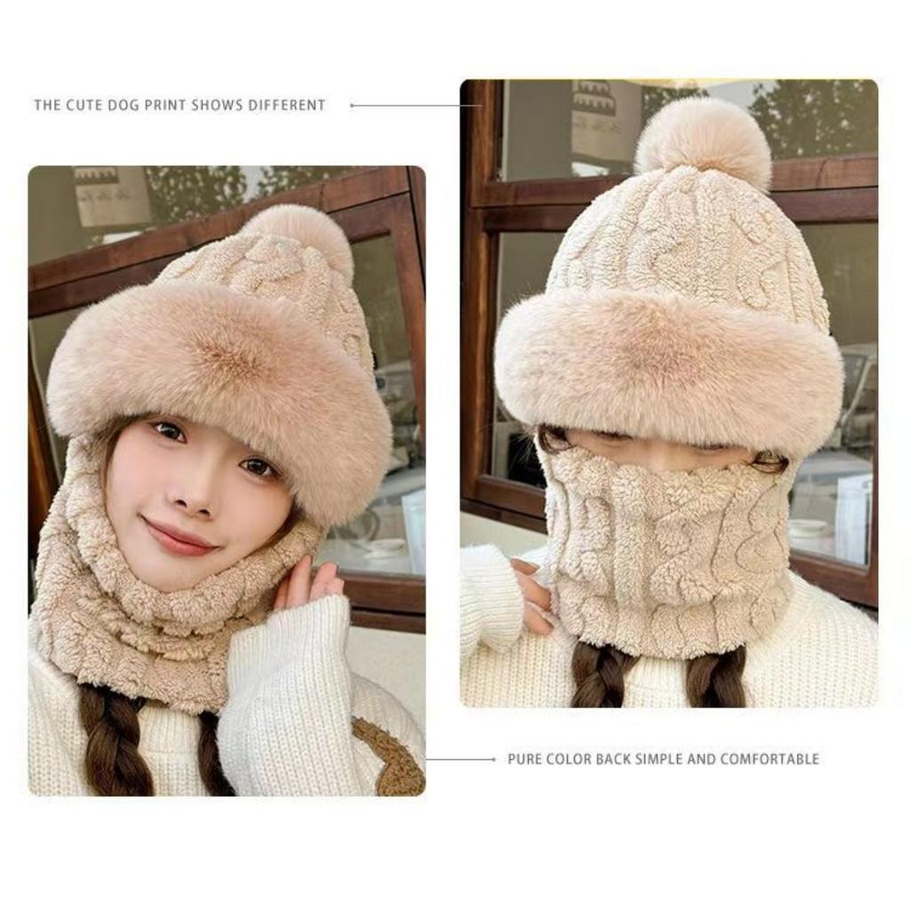 Hats, Women's Hats, Double-layered, Thickened, Cycling, Windproof Hats, Cold-proof Hats, Scarves, Warm Hats, Ear Protectors, Hats, Headscarves