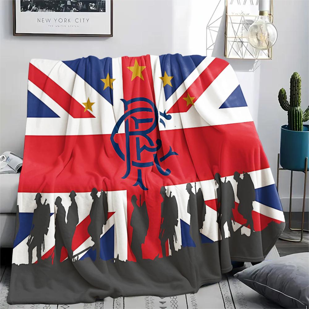 1PC Rangers Badge Print Flannel Blanket, High Quality All Seasons, Home Decor, Warmth and Comfort, Perfect for Christmas Gifts