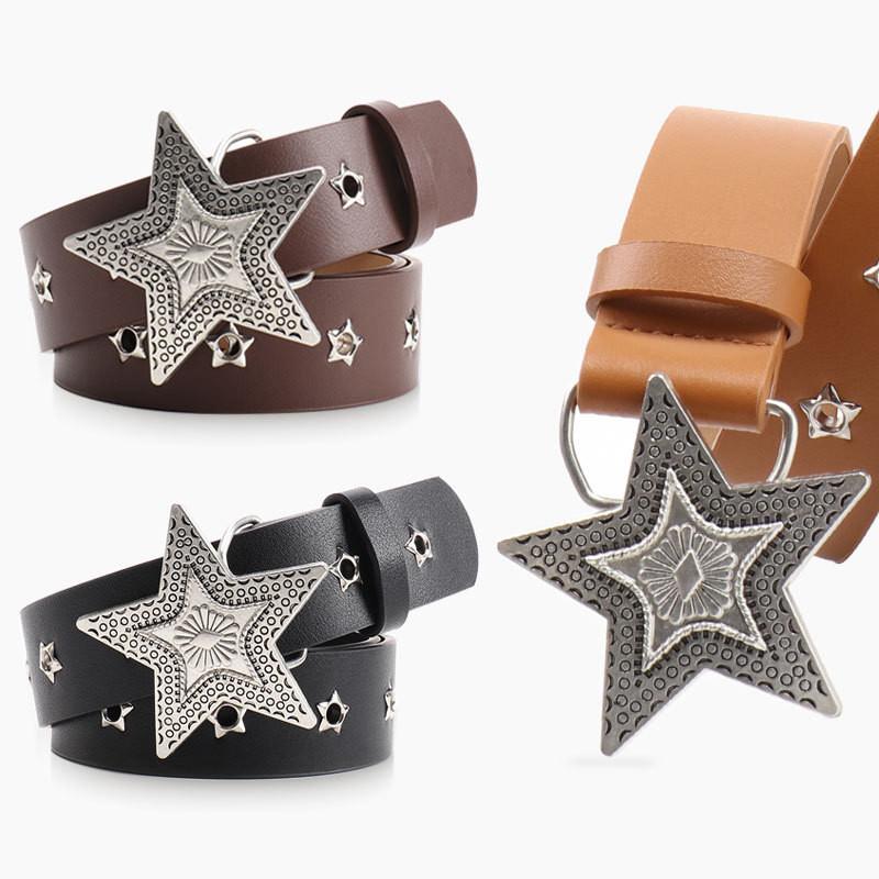 Alloy Women Simple Star Shape Belt Solid Color Waist Decoration Fashion Gift