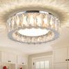 Round Crystal Ceiling Light - Modern Minimalist Luxury Fixture for Bedroom or Entryway