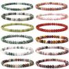 Mary 4Mm Natural Agate Stone Bead Energy Charm Bracelet, Female Semi-precious Stone