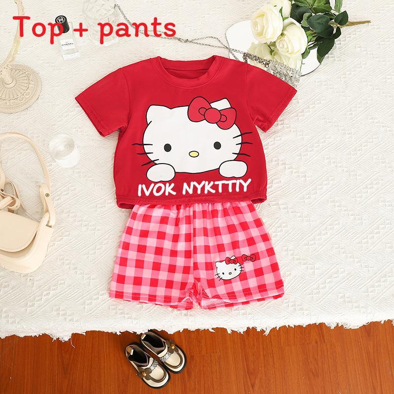 Melody Girls Cartoon Summer Outfit Set With Polyester Fabric For Casual Play