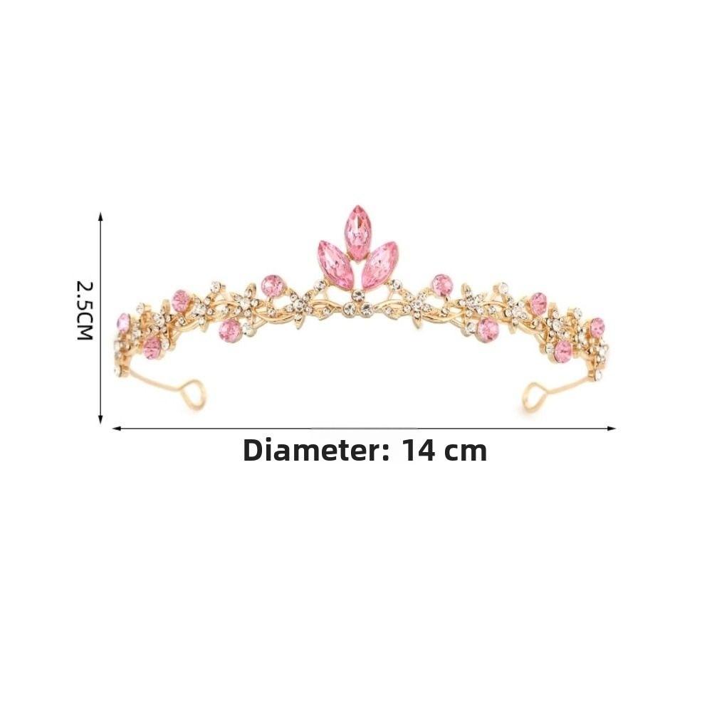 Simple Baroque Crystal Crown Tiara Elegant Design Crystal Rhinestone Princess Crown Sweet Style Bridal Crown Photography Props