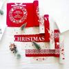 Christmas Linen Tablecloth Christmas Flag Home Party Decorative Elk Tapestry Red Table Runners Cover Household Table Supplies