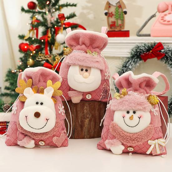 1/2/3 ks Vánoční dárková taška Santa Claus Sněhulák Sob design Slavnostní téma Vánoční taška na sladkosti s 3D výšivkou Party dekorace