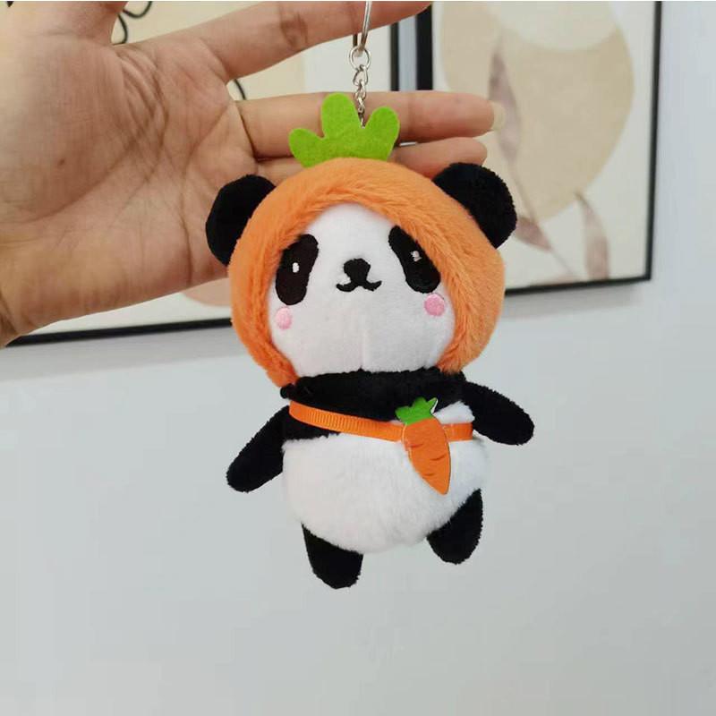 Adorable Plush Panda Keychain Avocado Short Plush Stuffed Animal Doll Bulk