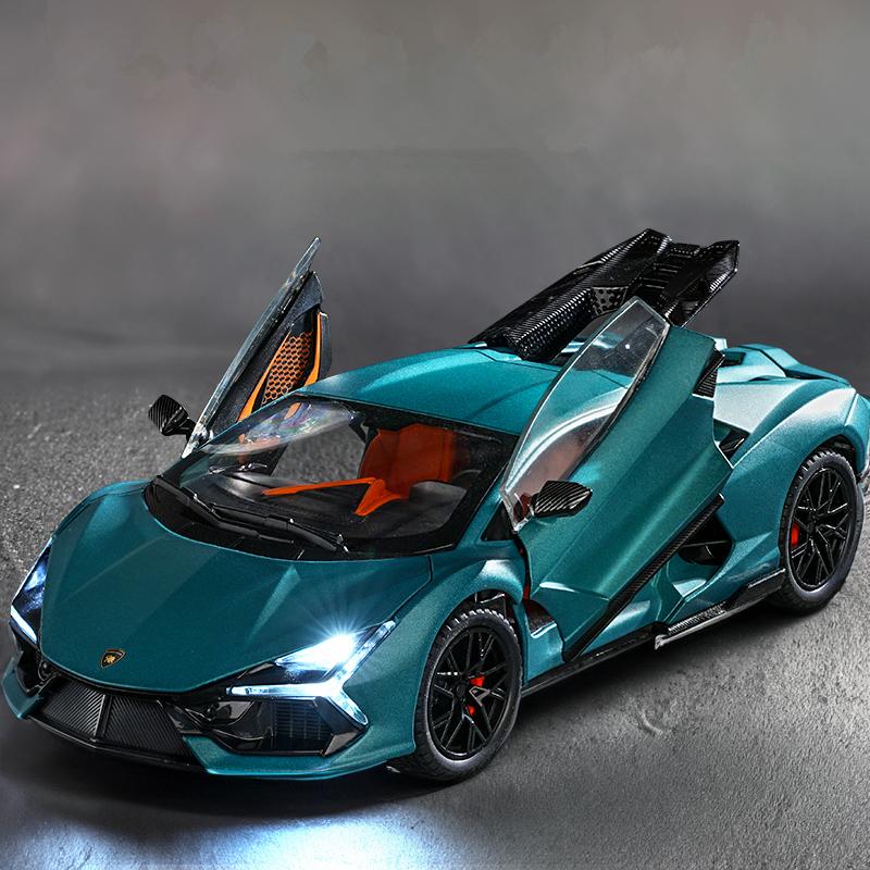 1/24 Lamborghini Revuelto Alloy Sports Car Model Diecast Metal Toy Racing Super Car Vehicles Model Sound and Light Simulation Childrens Gift