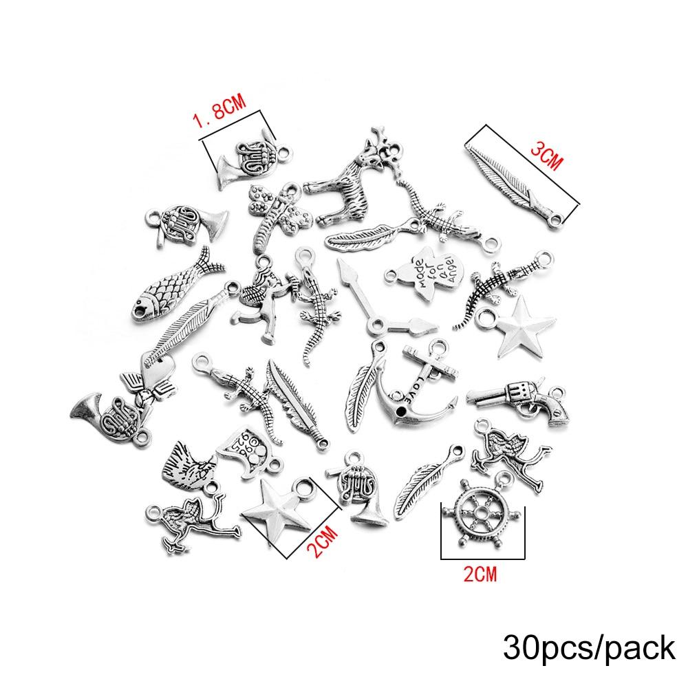 30-100 bucăți frunze floare 10 stil 3D farmece inimă animal bricolaj brățară pandantiv colier pentru bijuterii accesorii accesorii