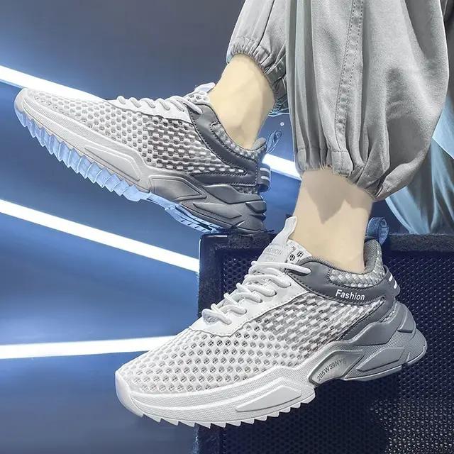 Men's Shoes Summer Breathable Deodorant Thin Mesh Hollow Large Mesh Casual Mesh Shoes Men's Soft-soled Running sneaker