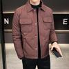 Gray Duck Down Jacket Men's Lapel Winter Loose Trend Down Warm and Cold Jacket Men's