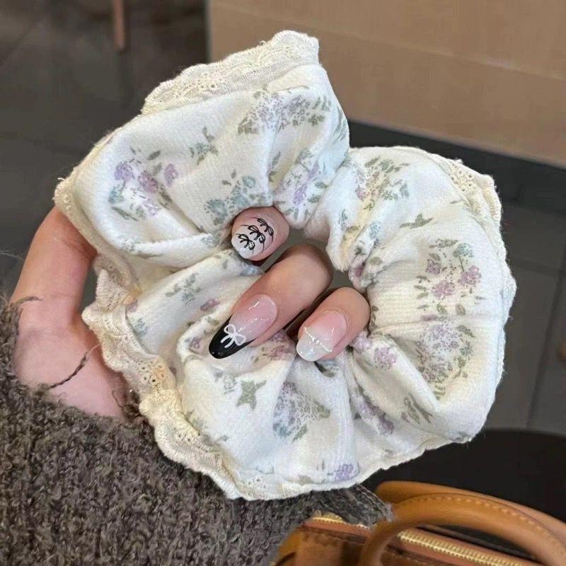 Elegant French Lace Trim Hair Tie - Women s Versatile Korean Style Accessory