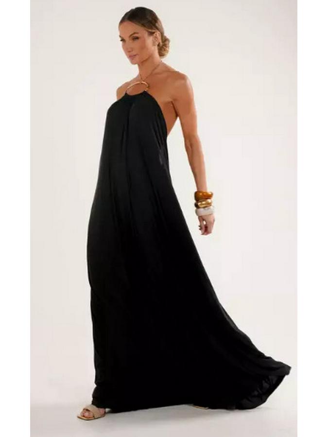 Elegant 2026 European and American Women's Open-Back Halter Beach Dress