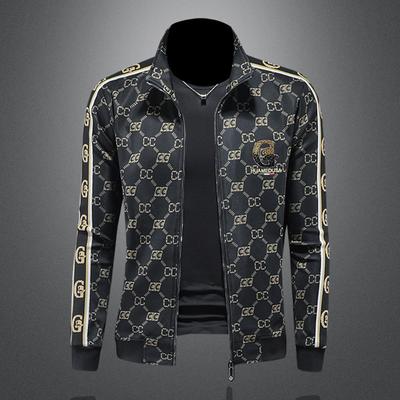 Autumn and Winter New High-end Burning Flower Embroidered Men's Jacket Trendy Fashion Coat 9052