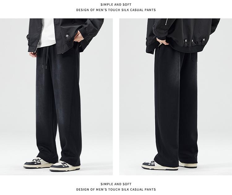 Pánské fleecem podšité tepláky s rovnými nohavicemi - Podzim/Zima 2024 Těžká váha pro volný čas