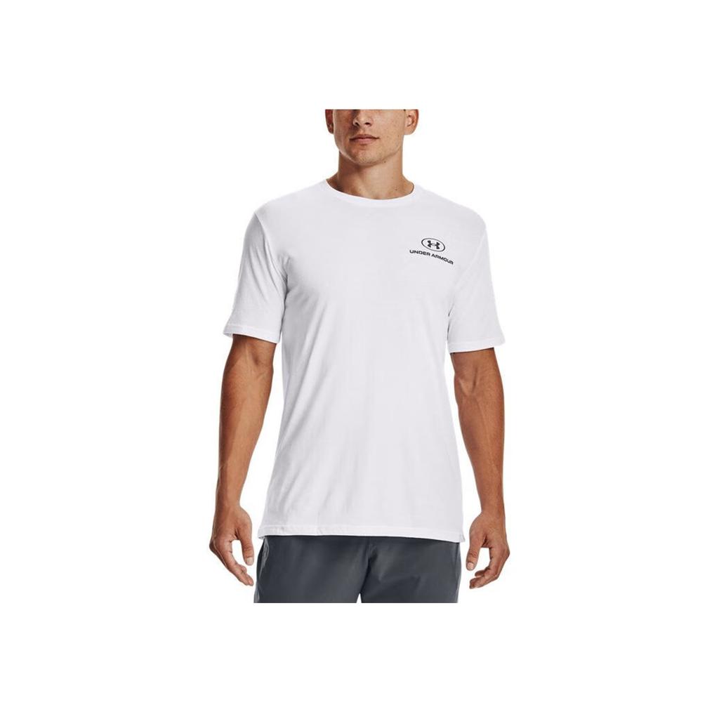 Under Armour Logo Print Crew Neck Short Sleeve T-Shirt Men T-Shirts White 1370190-100