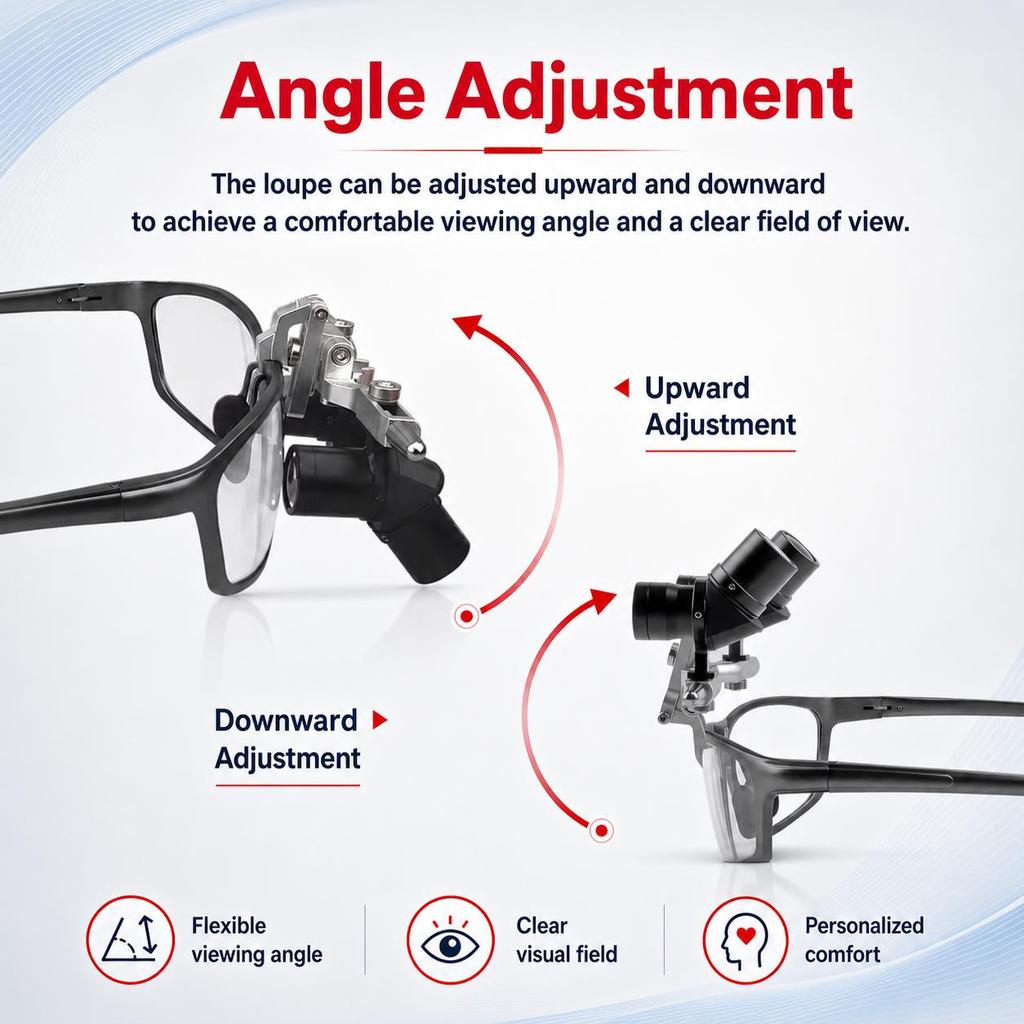 Ergo Optical Dental Loupes 48° 6X Flip Up Loupes for Oral Surgery Comfortable Alternative To Bending And Lowering Head