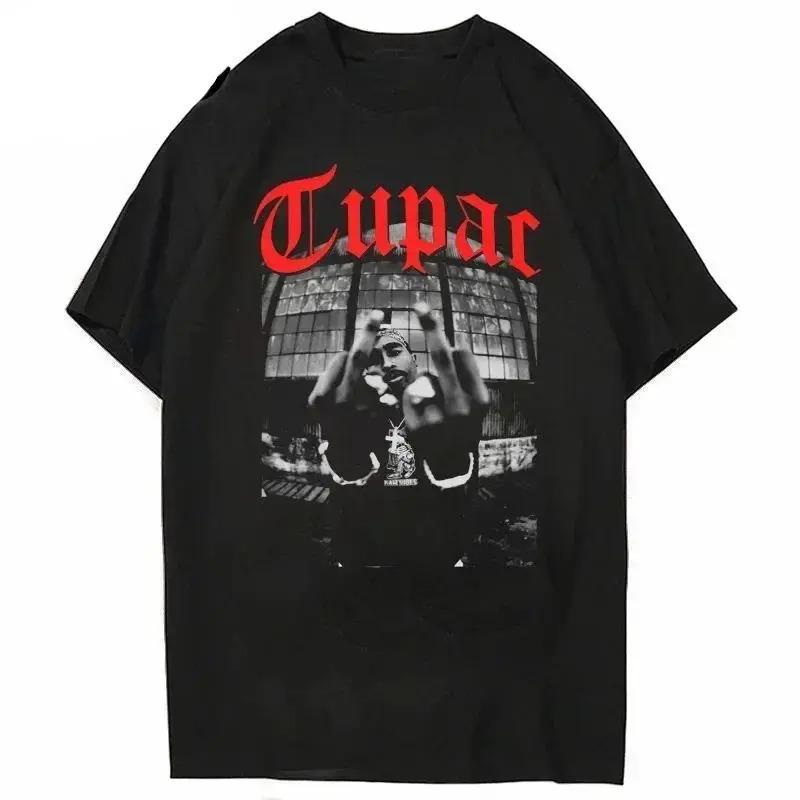 Tupac Shakur (2Pac) "All Eyez On Me" 90s West Coast Hip Hop Legend Graphic Print Oversized Vintage Streetwear Rap Fan Merch T-Shirt Top
