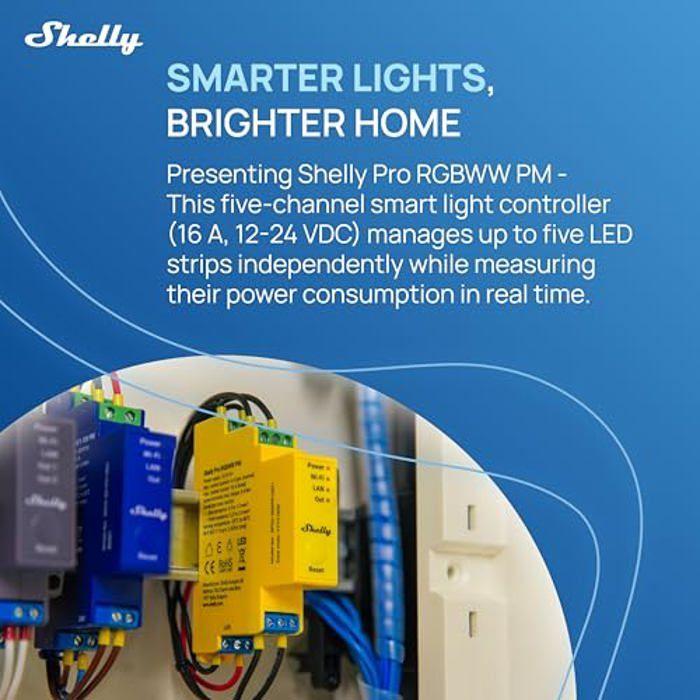 Module contrôleur - Shelly - Pro RGBWW - 5 canaux - Wi-Fi - 12-24 VDC