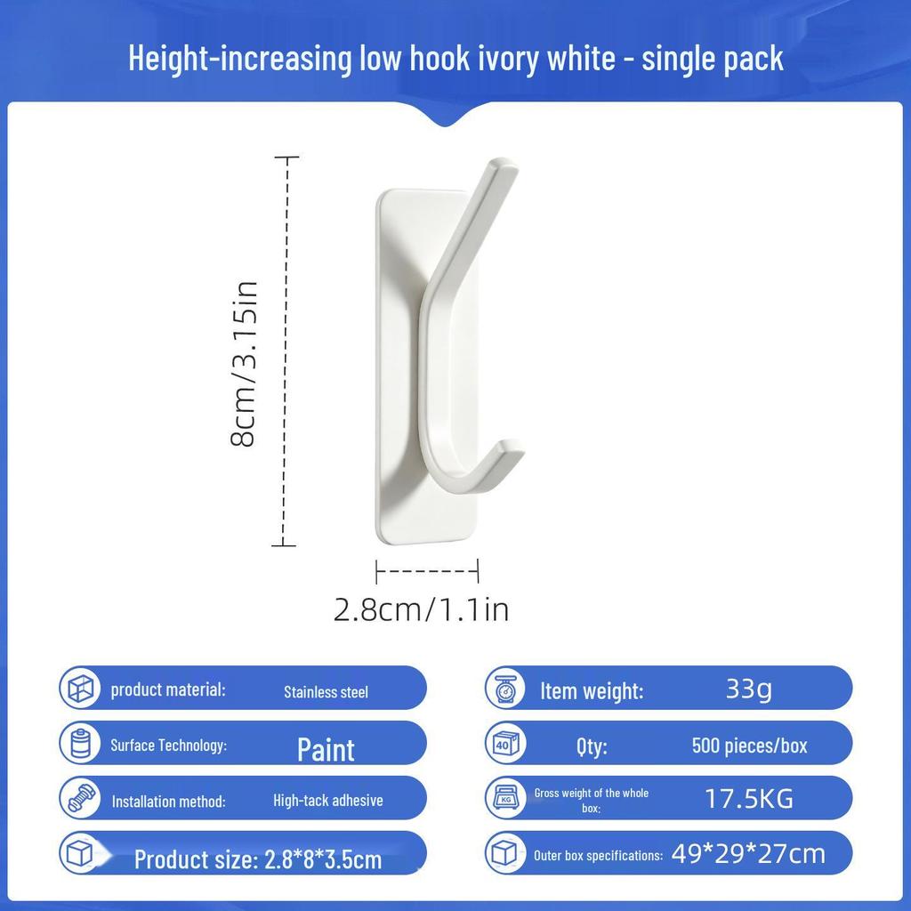 Punch-Free Strong Adhesive 304 Stainless Steel Wall Hook