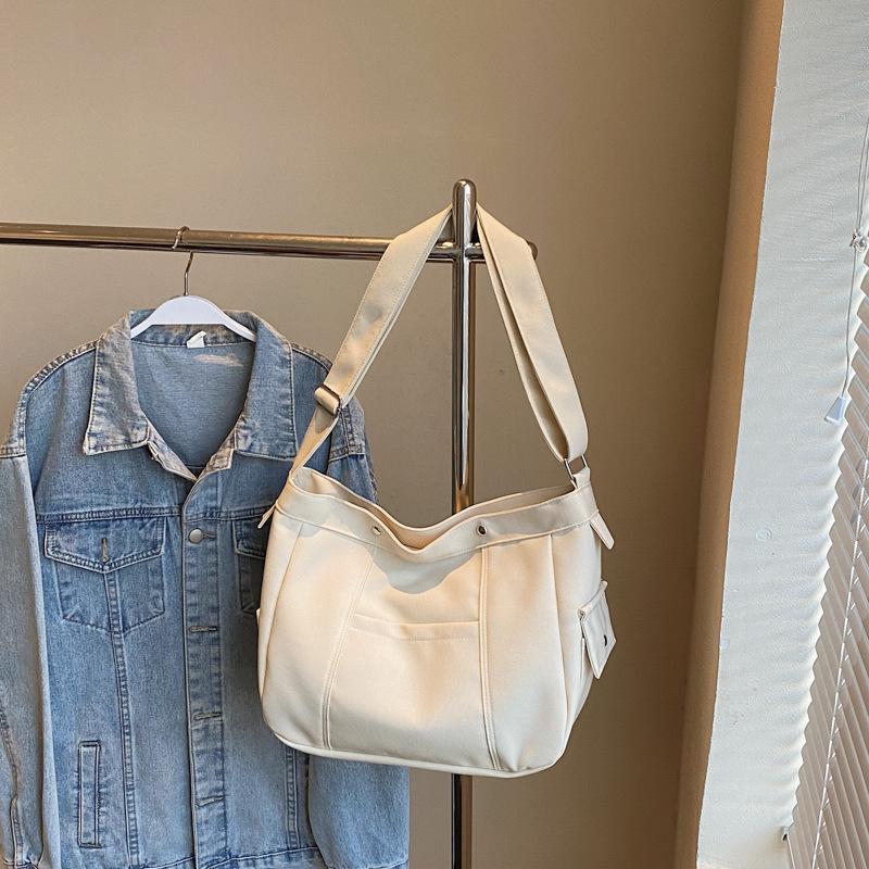 Crossbody Bag, Large Capacity, Solid Color, Simple Student Commuting To Class, Spring 2025 Shoulder Bag, Casual Foreign Style Tote Bag
