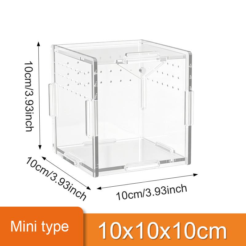 Acrylic Transparent Reptile Terrarium Breeding Box Turtle Cage Nano Arboreal Tarantula Enclosure Dearded Dragon Reptiles Habitat