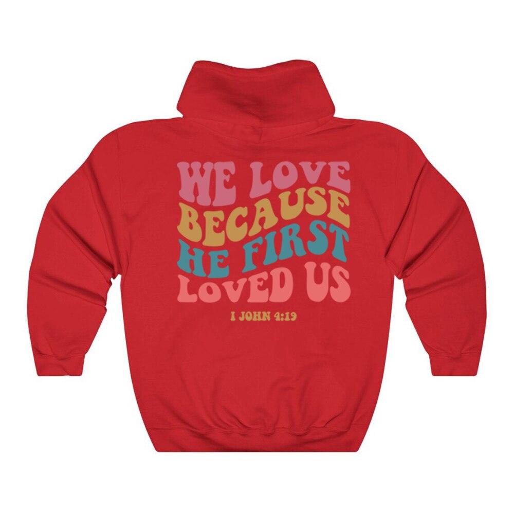 Эстетичная христианская толстовка для женщин, религиозная толстовка с капюшоном, пуловер с библейскими стихами в стиле ретро, ​​свитер с изображением Иисуса, модные толстовки с верой S красный