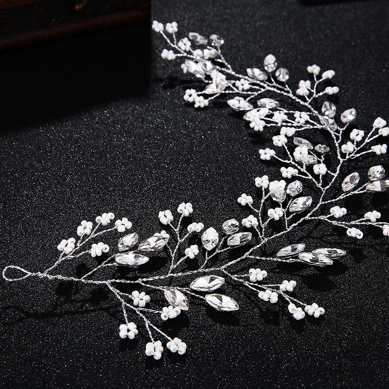 Miallo Handmade Flower Leaf Headbands Bridal Hair Vine Jewelry Hair Accessories Ornaments Wedding Tiaras and Crowns for Bride