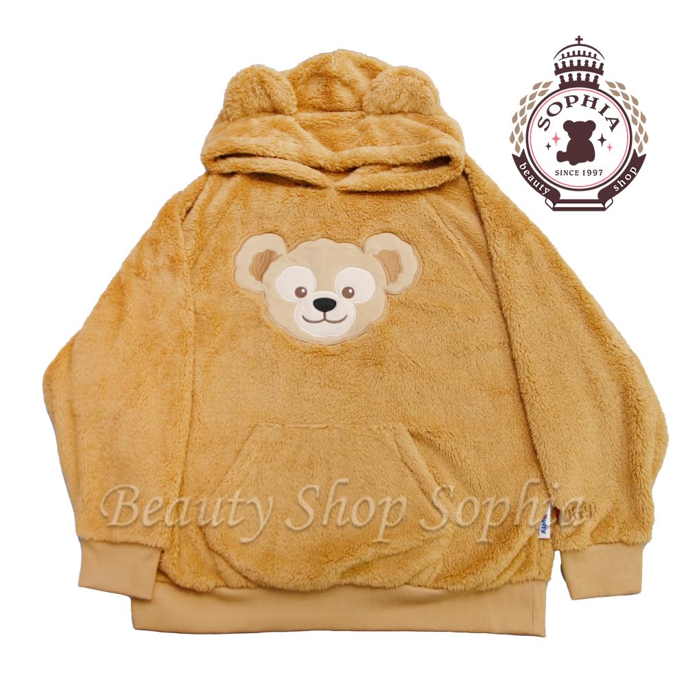 Duffy Friends Winter 2024 Hoodie with Wrapping Perfect As a Gift or Souvenir [gaia80] & Non-Woven Bag, [Park Exclusive] (JP, Alphabet, L, Brown)