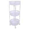 Carrito de Servicio Metálico Giratorio de 3 Niveles Multifuncional Plegable Redondo de Almacenamiento Carrito para Cocina