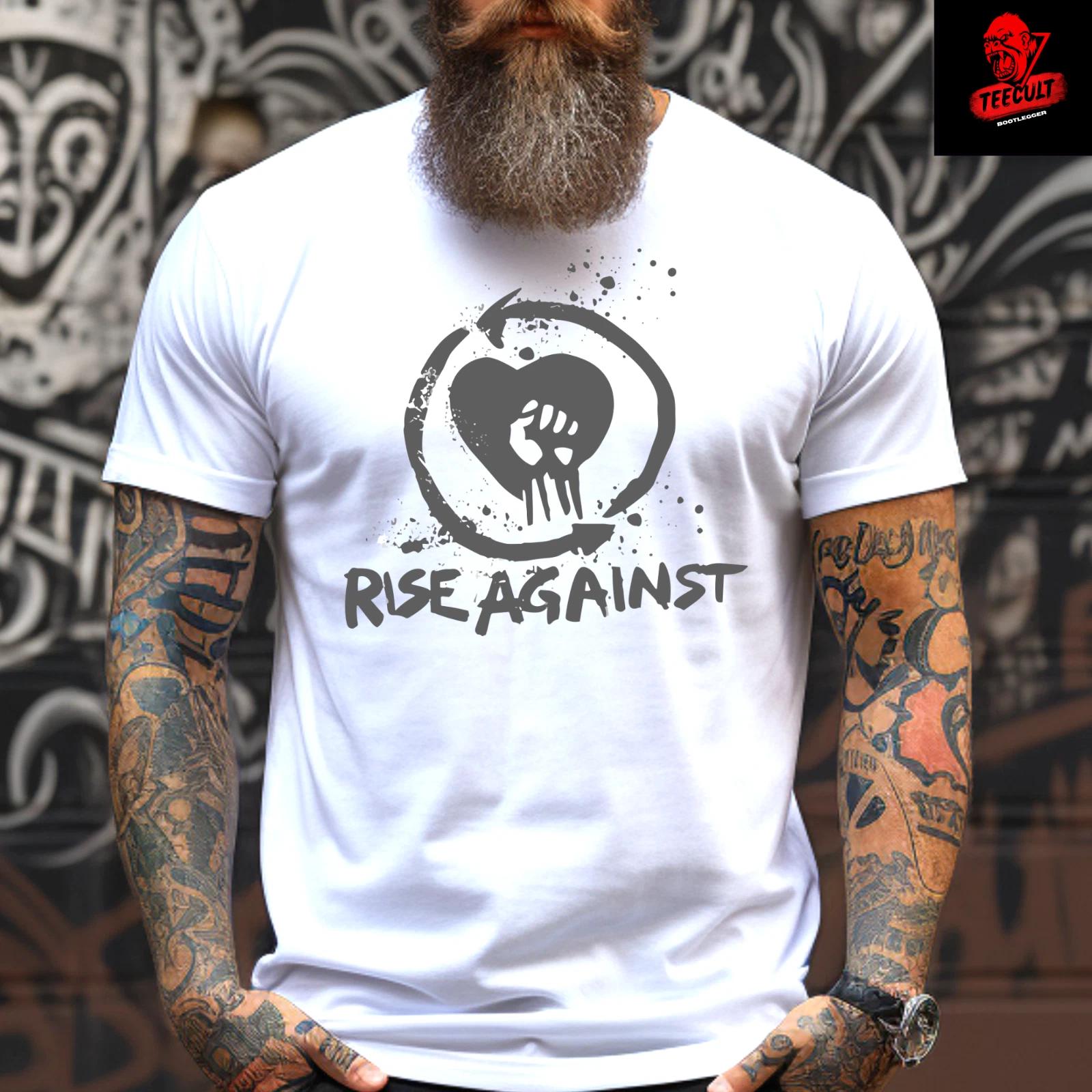 Men s and Women s T-shirts Rise Against Punk Rock Band Music Unisex Heavy Cotton XS