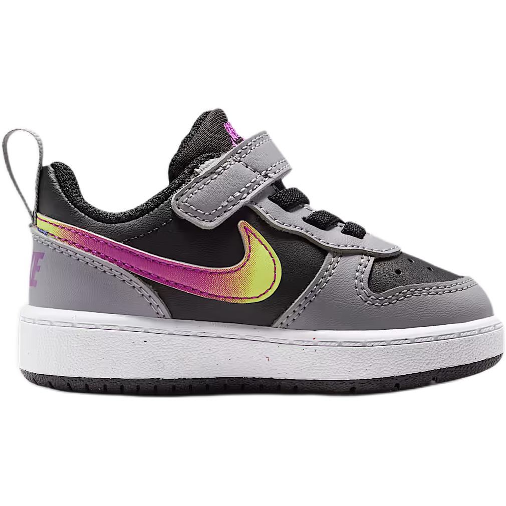 Nike Court Borough Mid Top Toddler Shoes Black Gray Infant And Toddler IO6964-001
