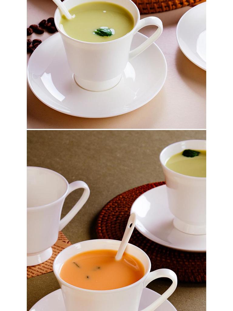 White Bone China Ceramic Latte & Tea Cup