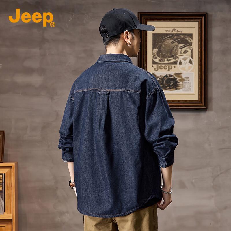 JEEP Men's Casual Denim Long-Sleeve Shirt