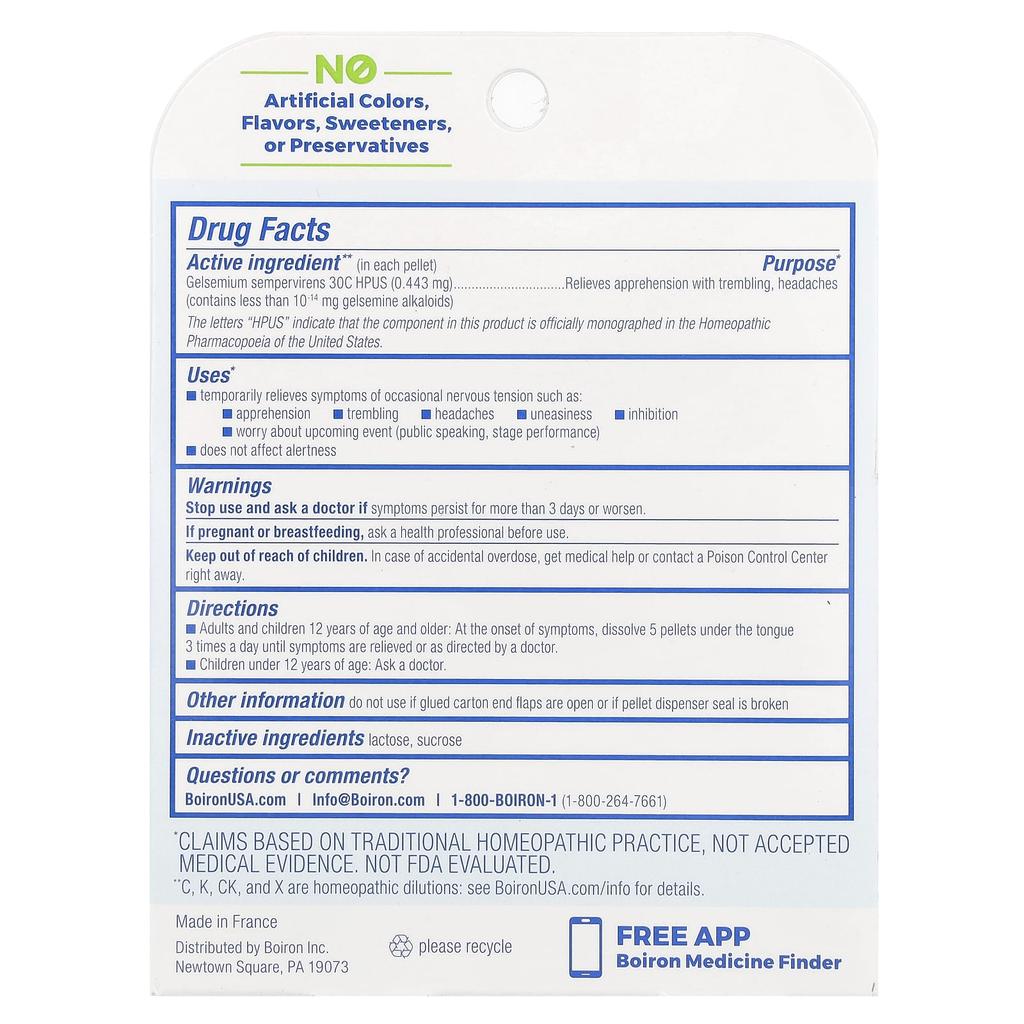 Gelsemium, Stress Relief, Melting Pellets, 30C, 3 Tubes, Approx. 80 Pellets Each