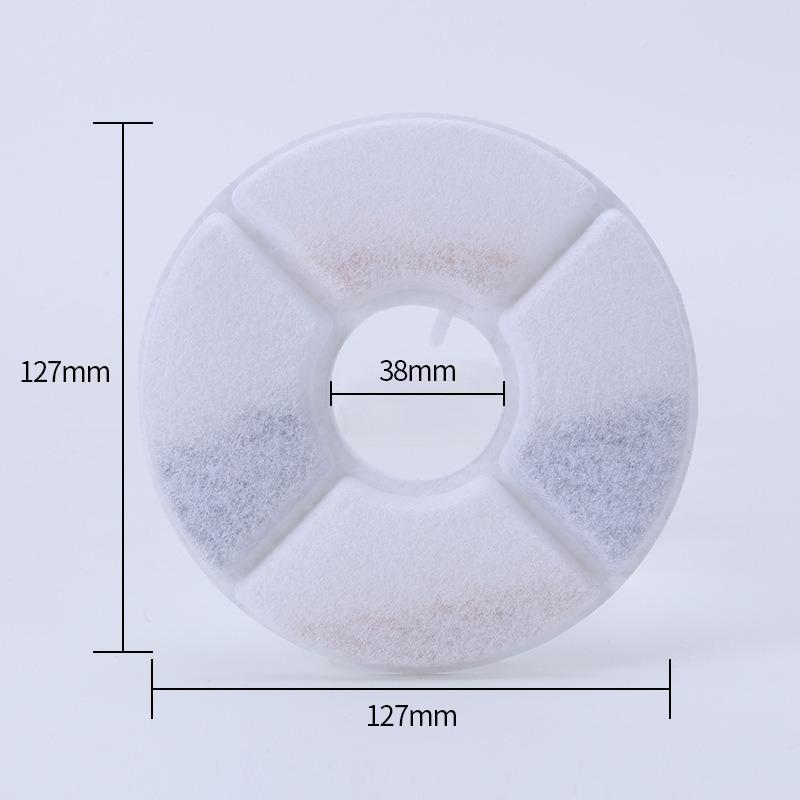 Round pet water dispenser filter element, resin activated carbon filter cotton, cat water feeder filter
