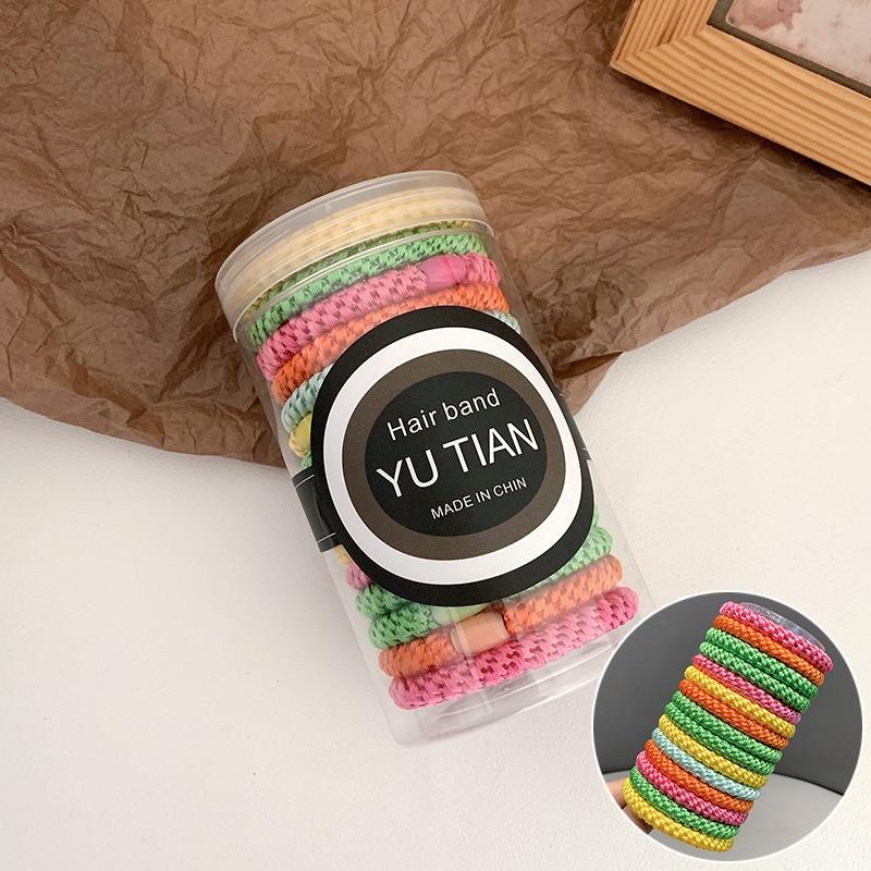 15pcs/set Hair Ties Cans Packaging Braided Twisted Elastic Hair Band Durable High Elasticity Rubber Bands Women Hair Accessories
