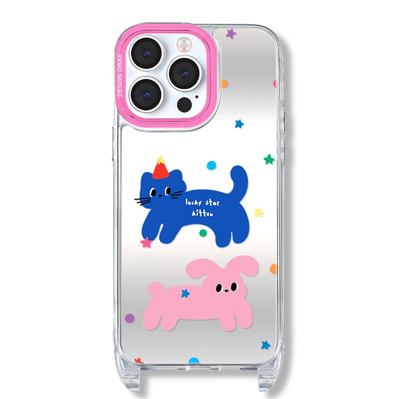 Zhitai iPhone Case: Fits 14 Pro Max, 16 Pro Max, 15, 13, and 12, with Mirror and Lanyard Features