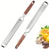 2pcs Stainless Steel Cheese Grater , Lemon Zester with Wooden Handle , Versatile Kitchen Tool for Vegetables, Fruits, Ginger, Chocolate