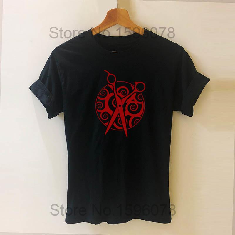 Barber Weapons T Shirt Women Short Sleeve O-Neck Cotton Heartbeat of Hairdresser T-shirt Girls Woman Scissors Clothing Tops