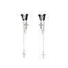 Sweet Cool Black Earrings Cross Butterfly Tassel Geometric Earrings Women'S Light Luxury Niche Temperament Stud Earrings
