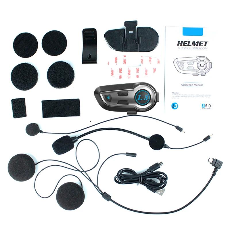 

Музыкальный интерком Bluetooth 5.3 Гарнитура-интерком для мотоциклетного шлема Водонепроницаемый 500 м Интерком Динамик Наушник 1-1 чёрный