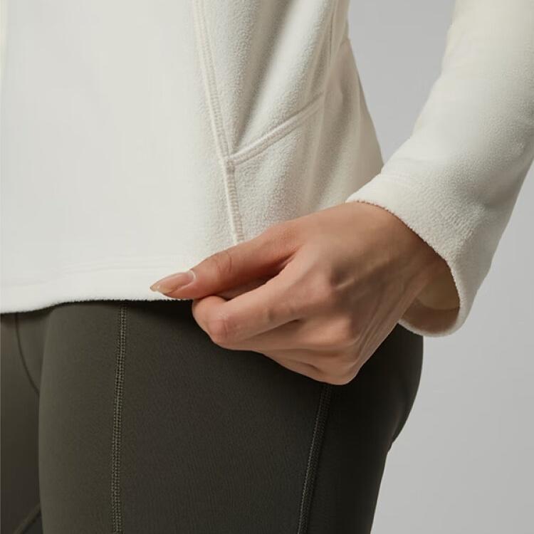 SAUCONY Sports Lifestyle Pullover Long Sleeve Solid Half Zip Sweatshirt Women Sweatshirt Oatmeal-White SC1240156A-WT30