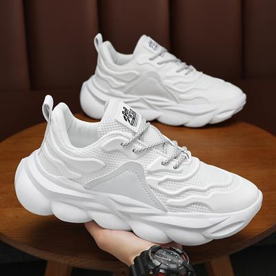 Sommer Herrenschuhe neue atmungsaktive Mesh Kokosschuhe Herren Trend vielseitige Plateau weiße Sportschuhe lässige Dad Schuhe