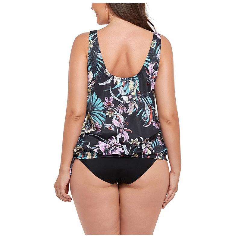 Plus Size European & American Print Backless Swimsuit for Women