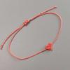 Hand Knitting Peach Heart-Shaped Lucky Red Rope Bracelet  Adjustable Women Bestie Charm Simple Men Couple Lovers  Gift
