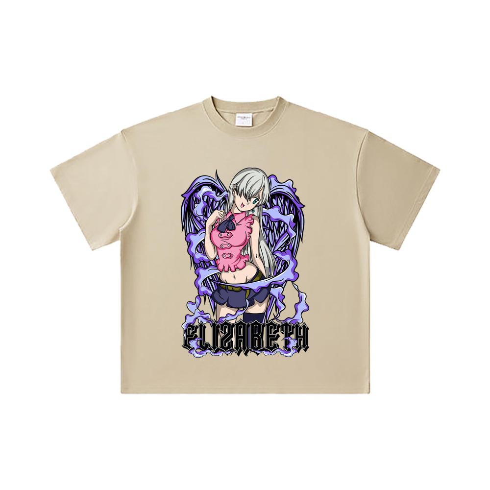 260 GSM Double Yarn 32 Count 100% Cotton Seven Deadly Sins V3 Elizabeth Print Unisex Heavy Cotton T Shirt