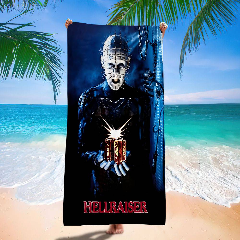 Classic H-Hellraiser Horror Movie Beach Towel Colorful Bath Towels for Girl Microfiber Quick Dry Sand Free Beach Yoga Spa
