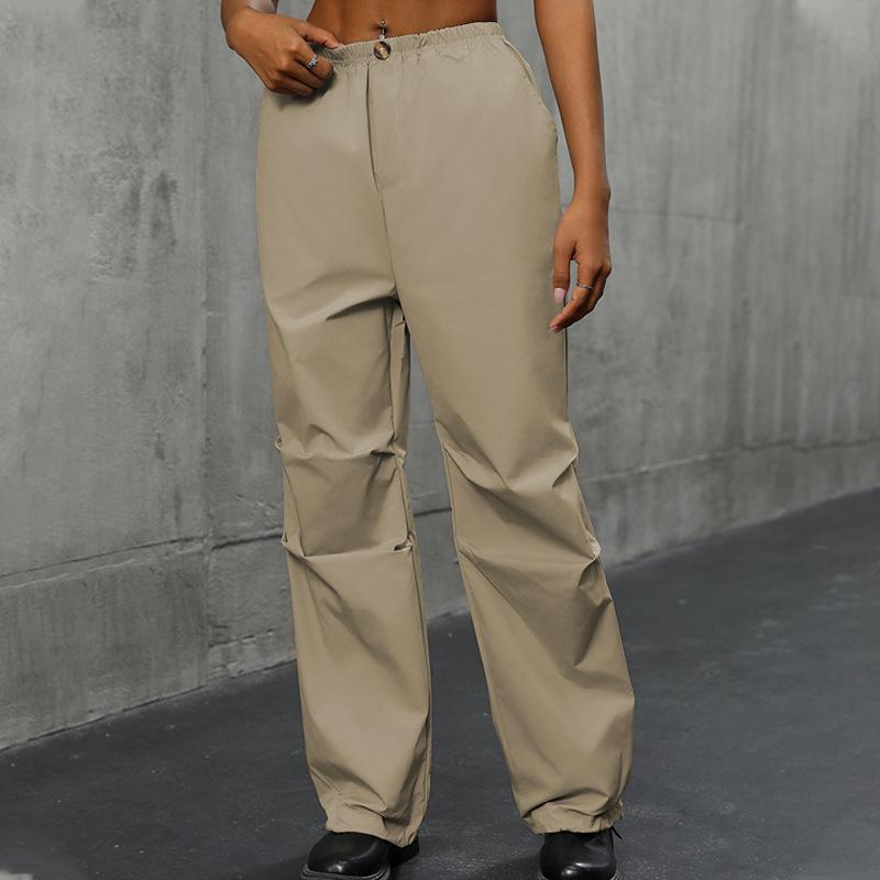 Spring Summer Women's Commuter Loose Straight Trousers Suit Pants