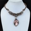 Pink Opal Necklace Copper Wire Wrapped Gemstone Necklace Rainbow Moonstone Necklace Handmade Necklace Copper Wire Jewelry Anniversary Gifts