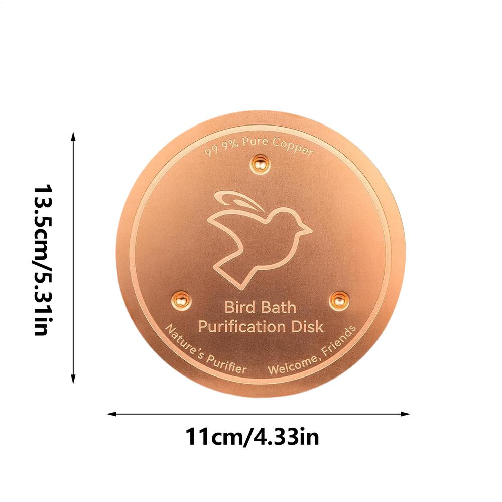 Copper Disk for Bird Bath Bath Disk Ornaments Feeder Accessories Triple-Point Support Purifier Disc for Water Bowl All-Season
